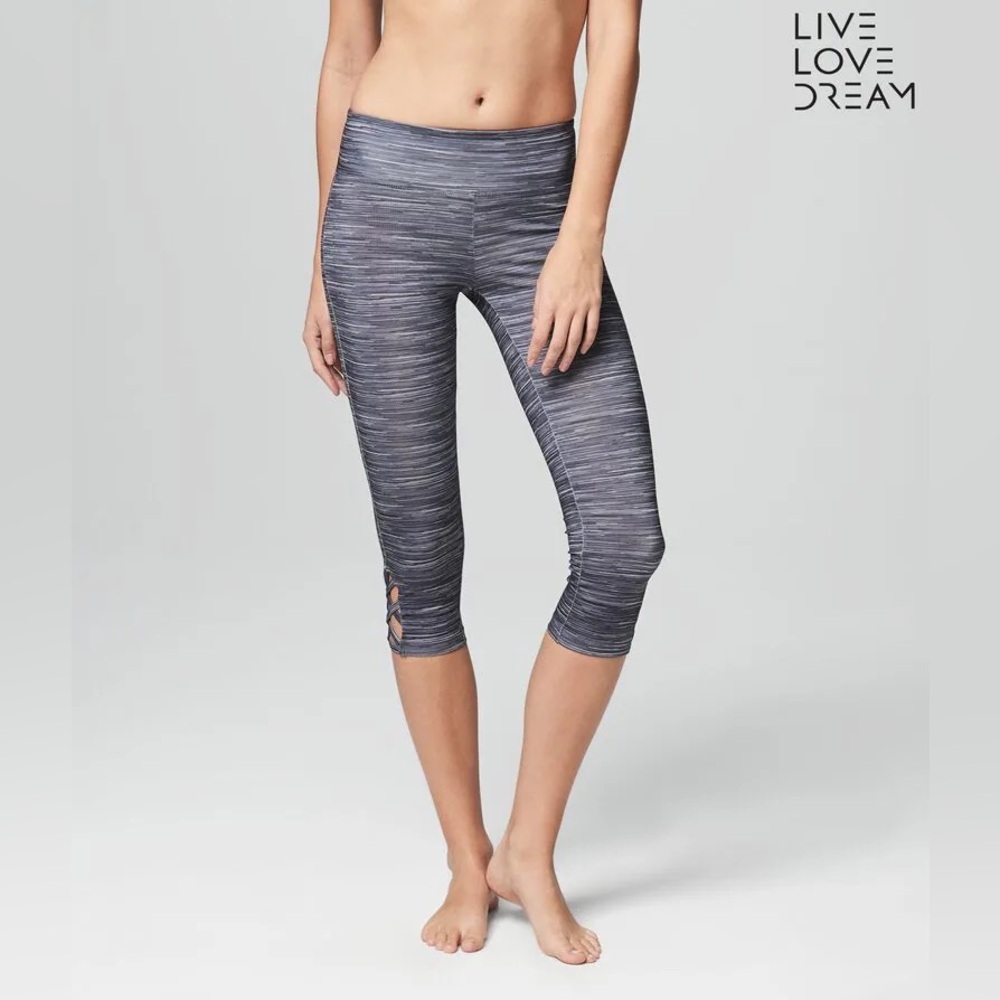 Aeropostale LLD Space Dye Lace-Up Crop Yoga Leggings Size Small